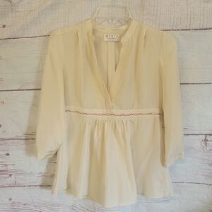 Wyeth by Todd Magill Silk Popover Blouse Size Small